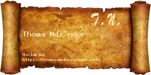 Thoma Nándor névjegykártya